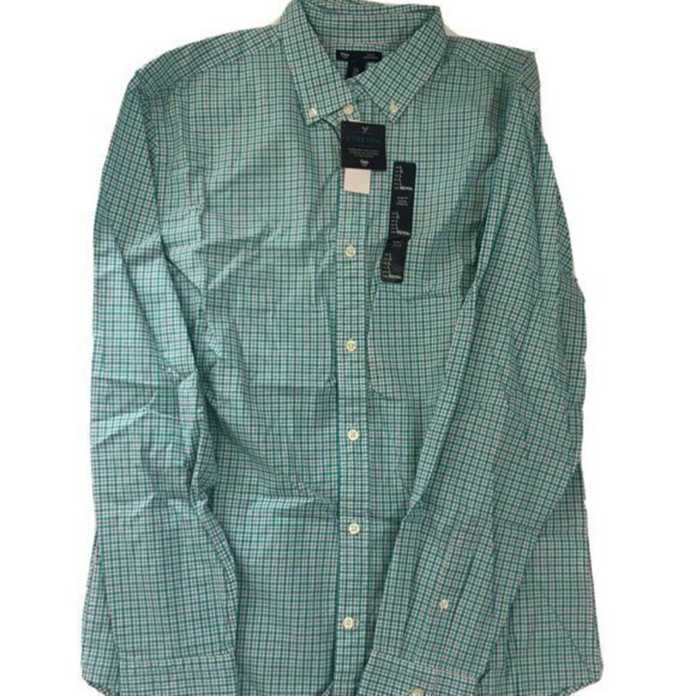 Gap Mens Shirt Large Slim Fit Cotton Aqua Blue